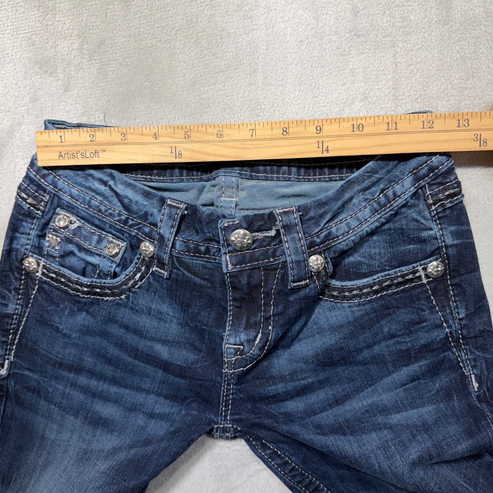 Miss‎ Me Signature Skinny Jeans 26 Dark Wash Embellished Bling Y2K 2010s Denim - Picture 6 of 8